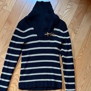 Lauren Ralph Lauren ribbed shawl neck sweater w/gold toggle XS (worn once)